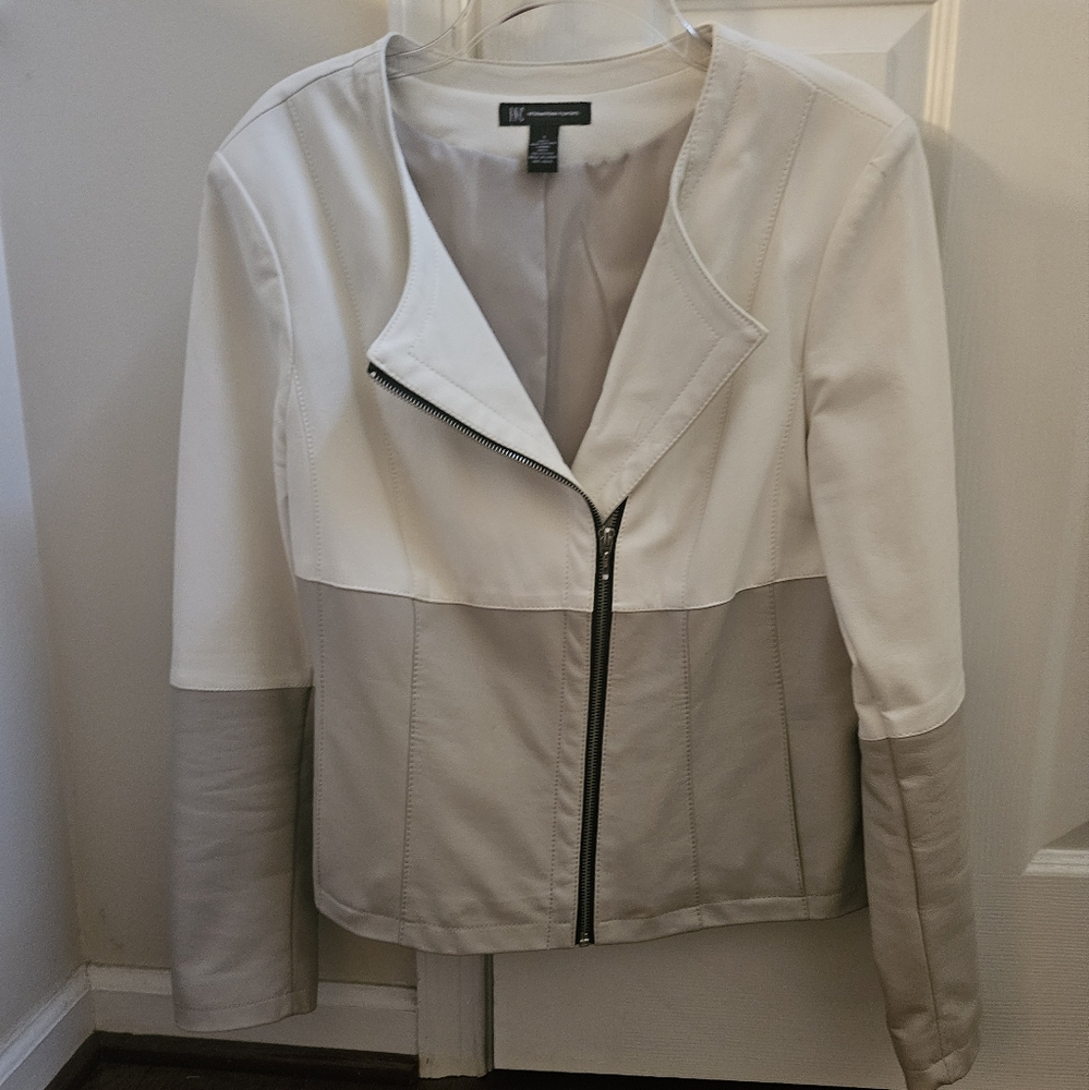 INC Faux Leather Jacket, large